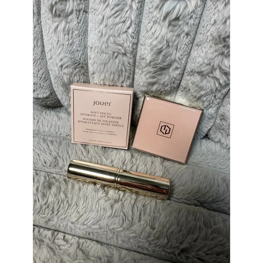Jouer Soft Focus Hydrate & Set Powder Medium Compact + Travel Brush Set